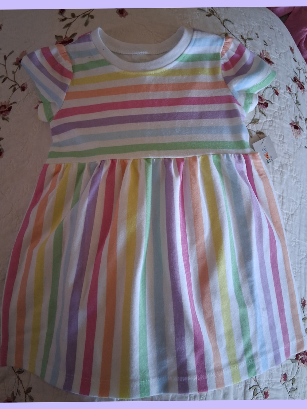 🆕️Garanimals Pastel Rainbow Stripe Short Sleeve Dress
